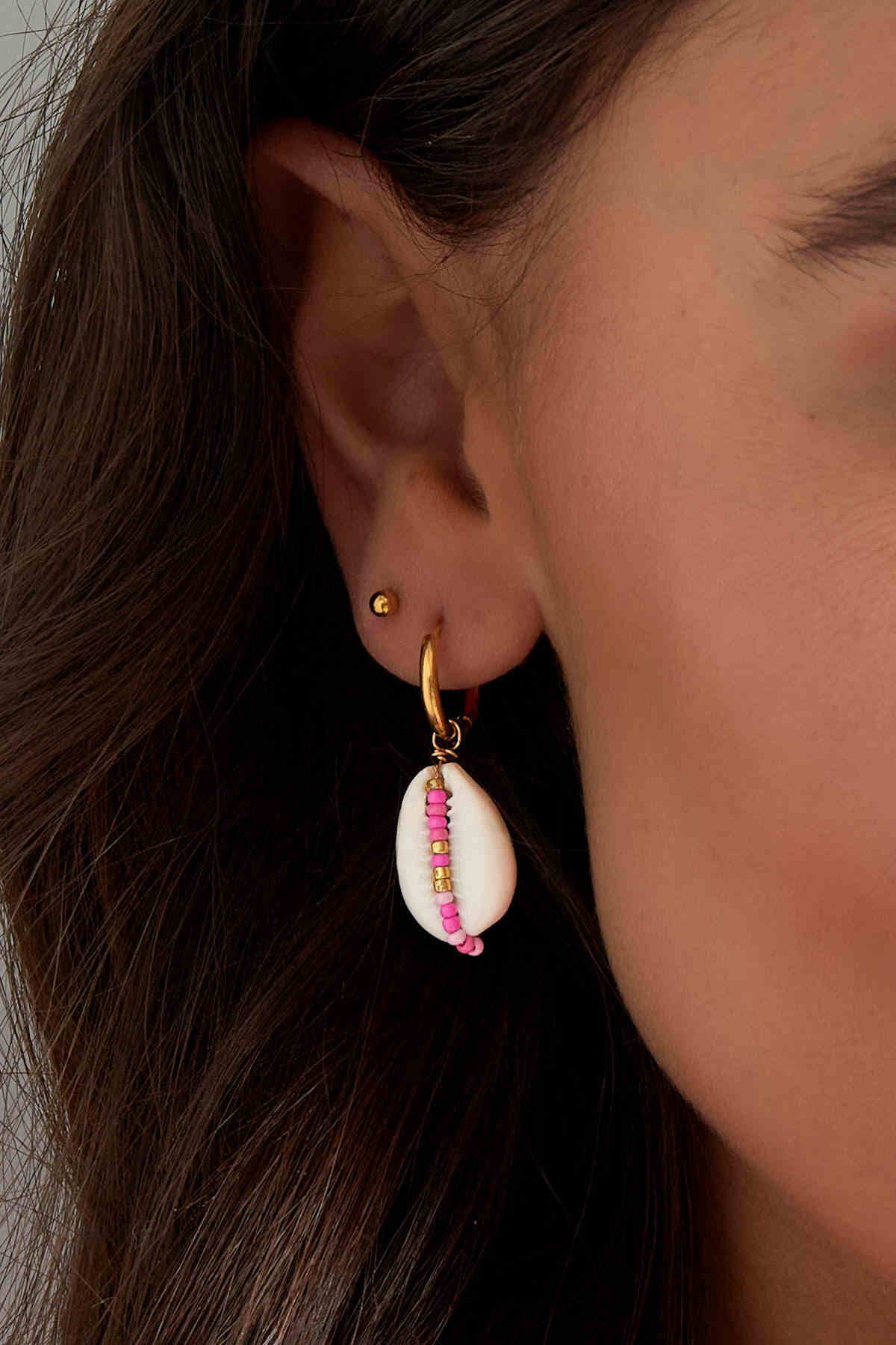 Oorbellen Schelp Goud Multicolor