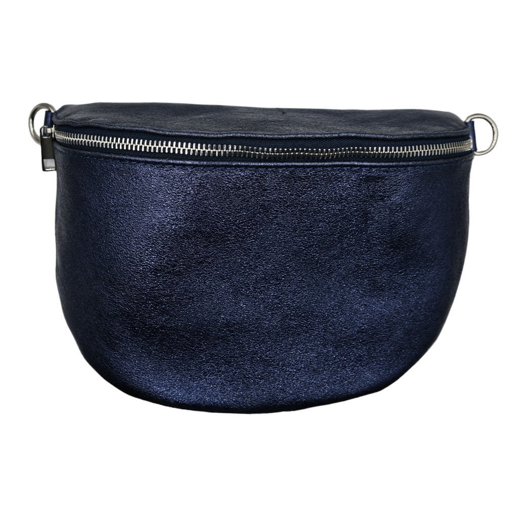 Riley Lederen Tas Navy
