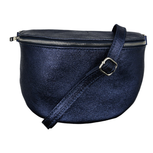 Riley Lederen Tas Navy