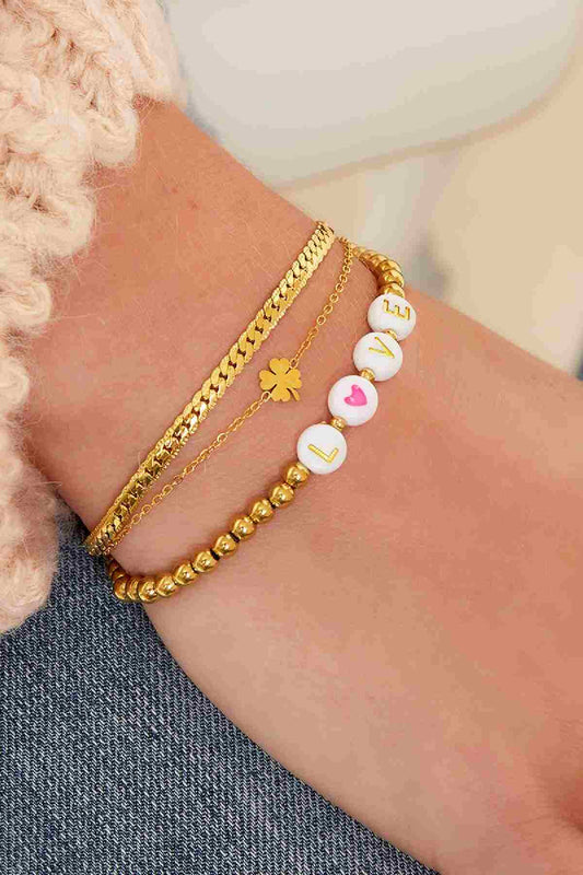 Armband Dubbele Laag Klaver Goud