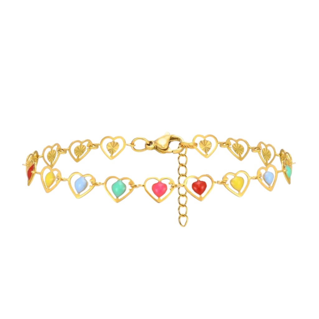 Armband Hartjes Enamel Multicolor