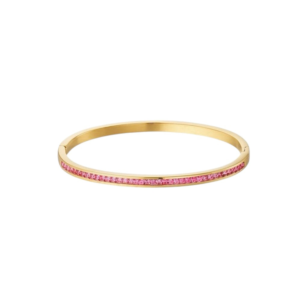 Bangle Armband Strass Fuchsia Goud
