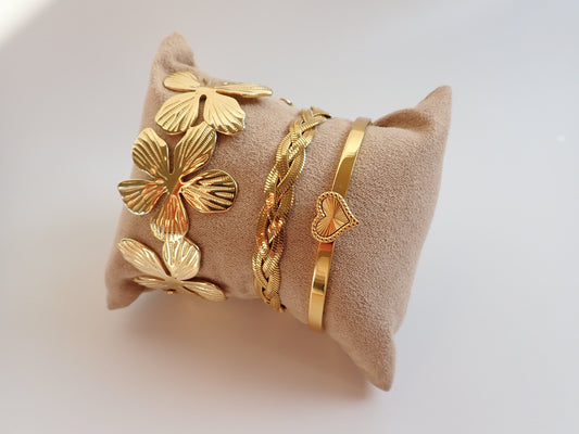 Day en Eve bloemen bangle goud B5373-2
