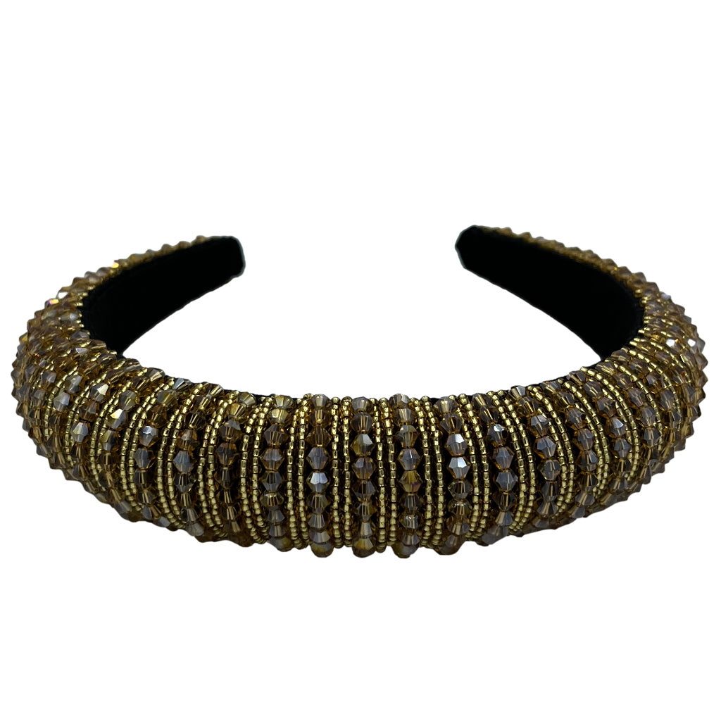 Haarband Breed Kralen Goud