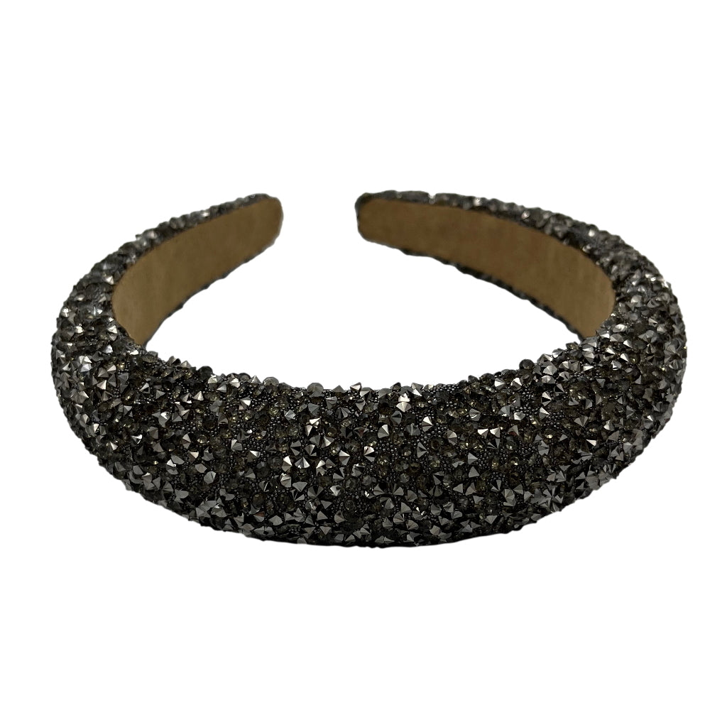 Haarband Breed Glitter Zwart/Zilver