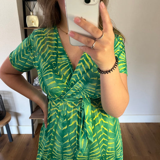 Jurk Fenna Zebra Groen Lime