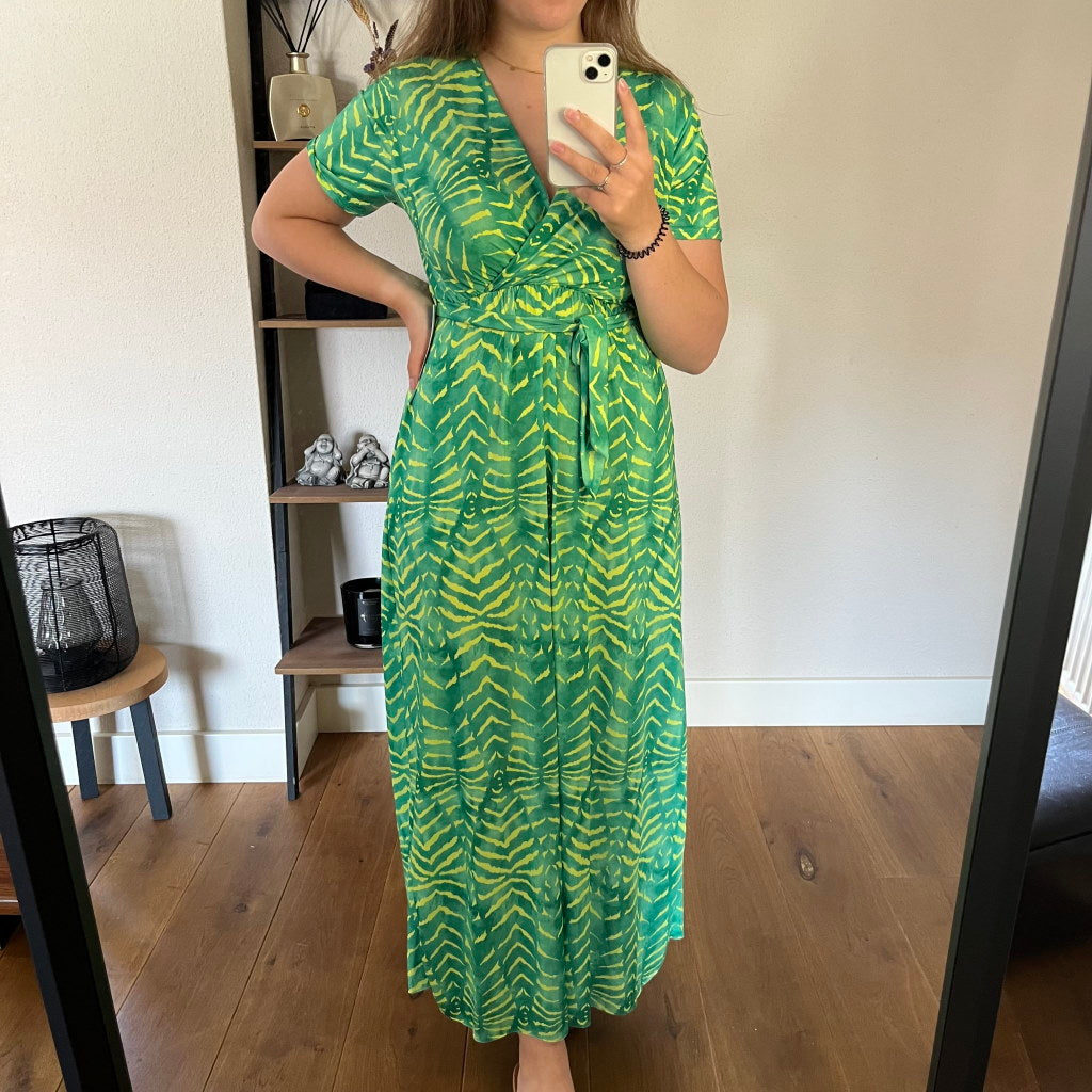 Jurk Fenna Zebra Groen Lime