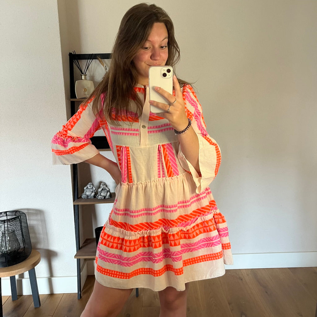 Jurk Nova Roze Oranje