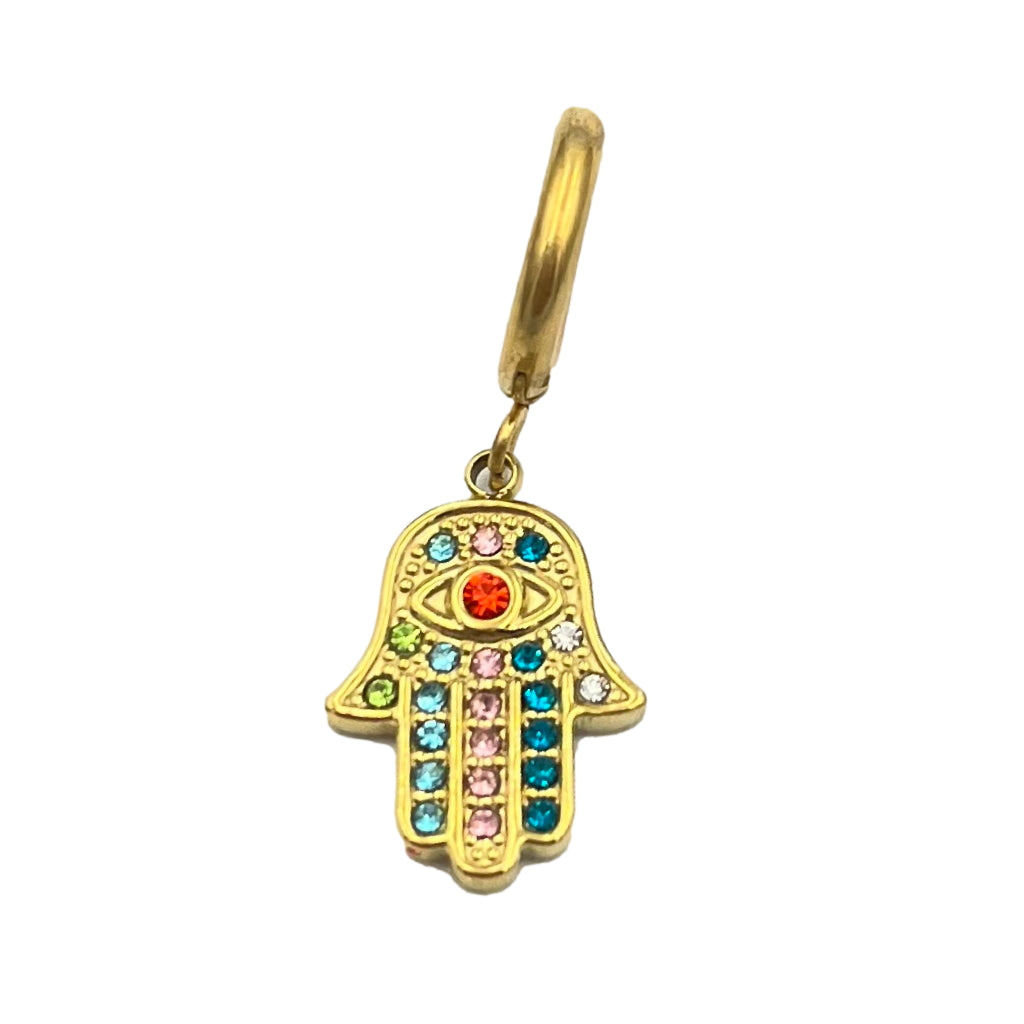 One Piece Oorbellen Fatima Handje Goud/Multicolor