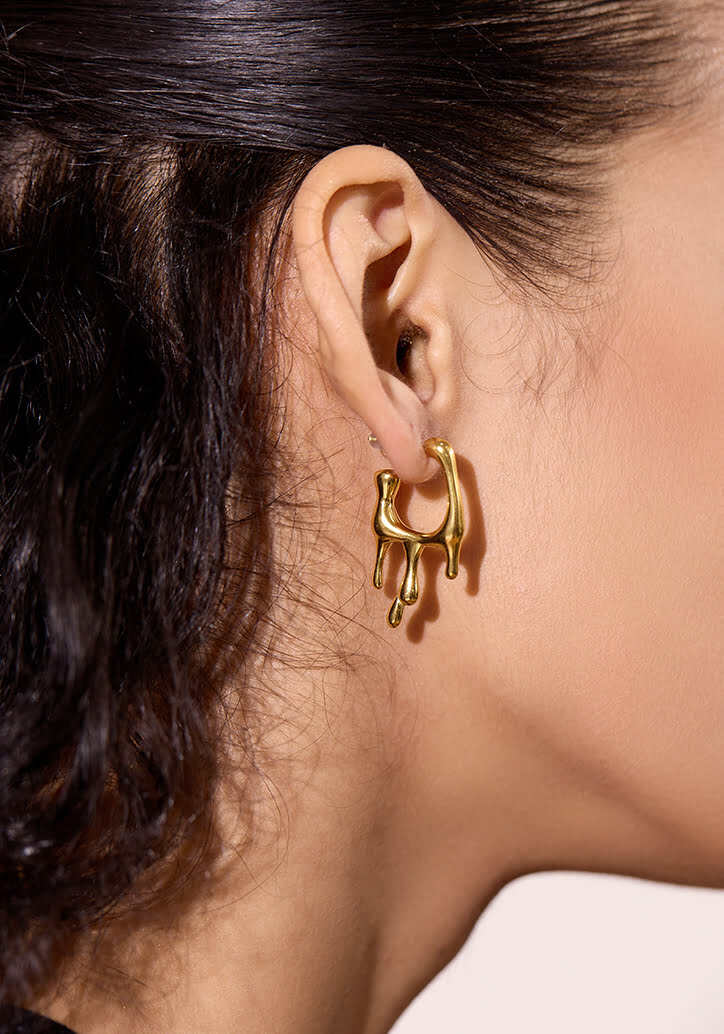 Oorbellen Drip Square Goud