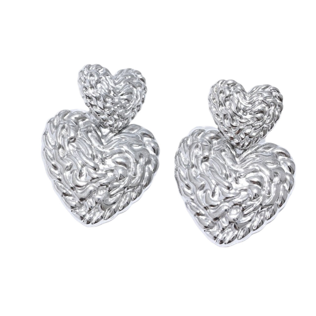 Oorbellen Dubble Love Zilver