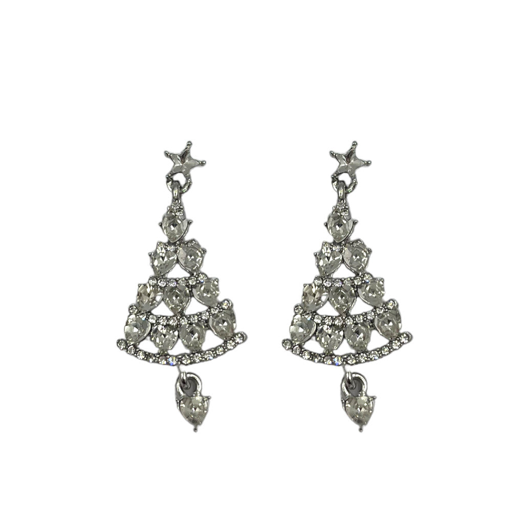 Oorbellen Kerstboom Zirconia Zilver