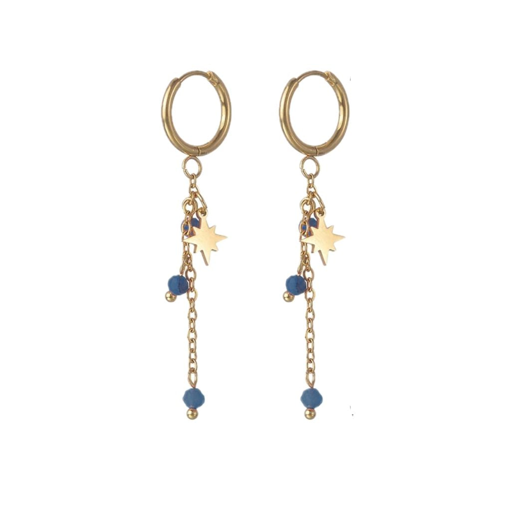 Oorbellen Lovi Blauw Goud