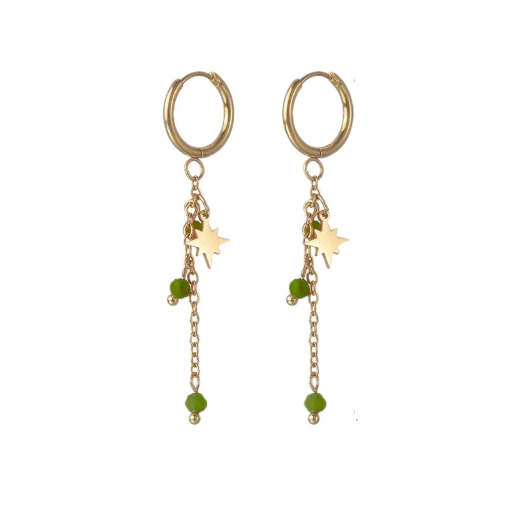 Oorbellen Lovi Groen Goud