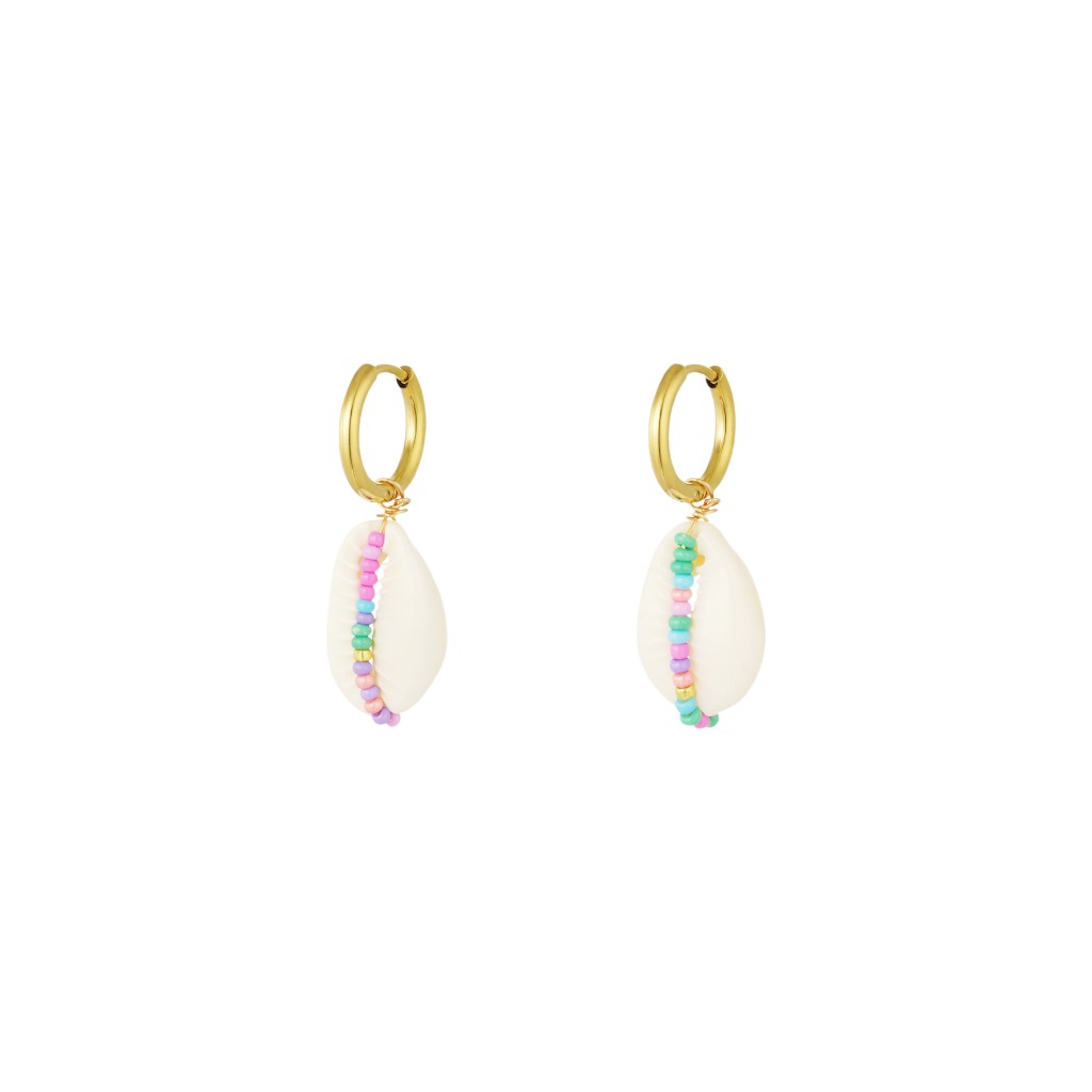 Oorbellen Schelp Goud Multicolor