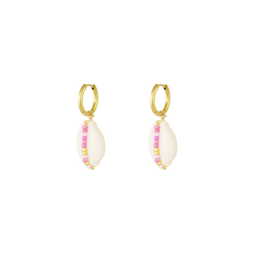 Oorbellen Schelp Goud Roze