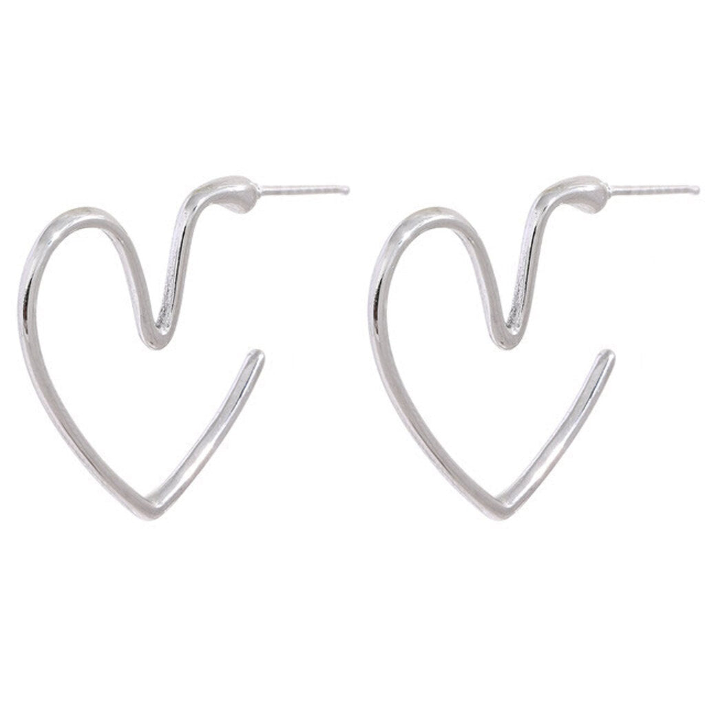 Oorringen Big Heart Zilver