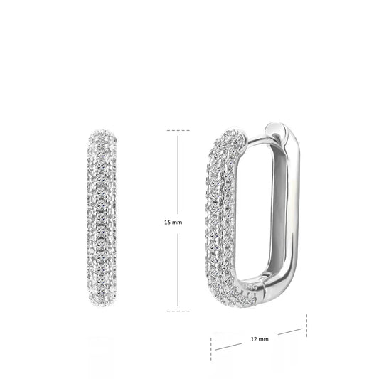 Rectangle Oorbellen Zilver