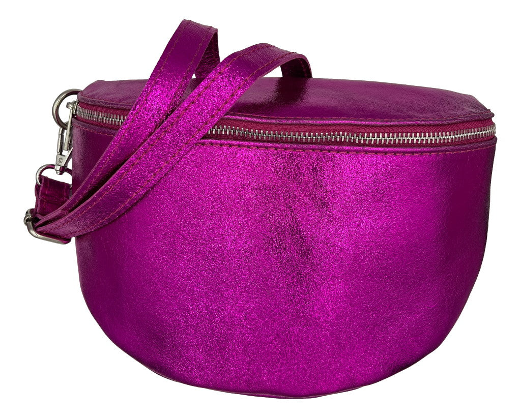Riley Lederen Tas Fuchsia