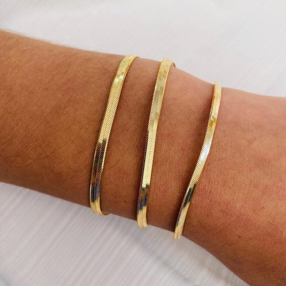 Visgraat Armband 4 mm Zilver