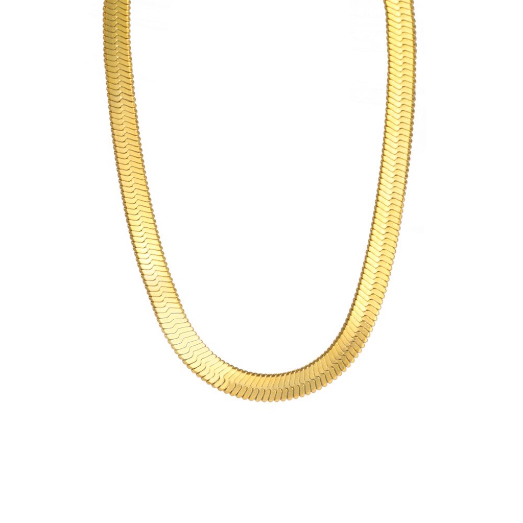 Visgraat ketting Goud 4 mm