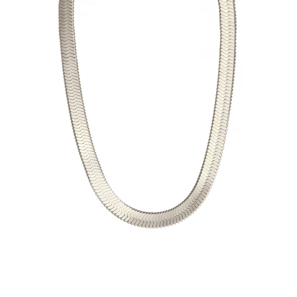 Visgraat ketting Zilver 4 mm
