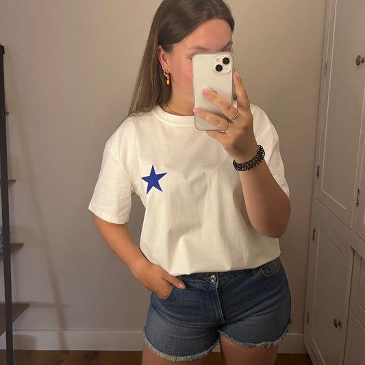 T-shirt Zebra And Stars Blauw