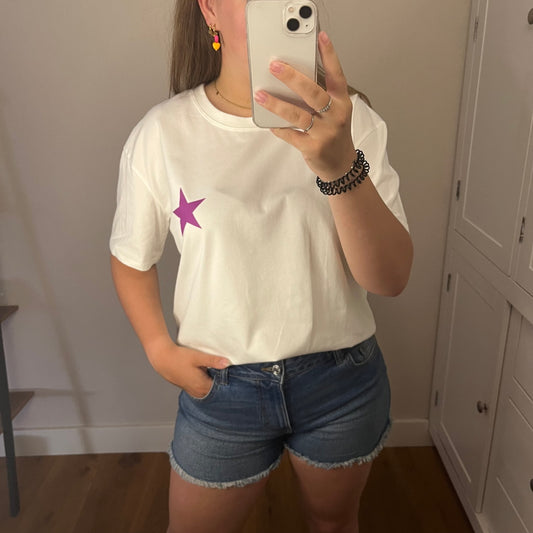 T-shirt Zebra And Stars Paars