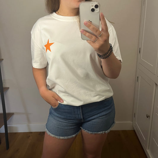 T-shirt Zebra And Stars Roze/Oranje