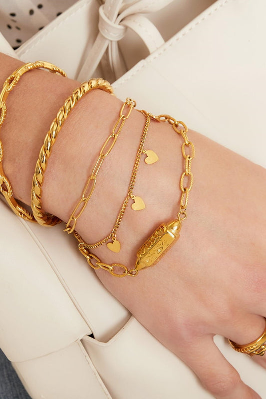 Armband Ketting Hartjes Goud