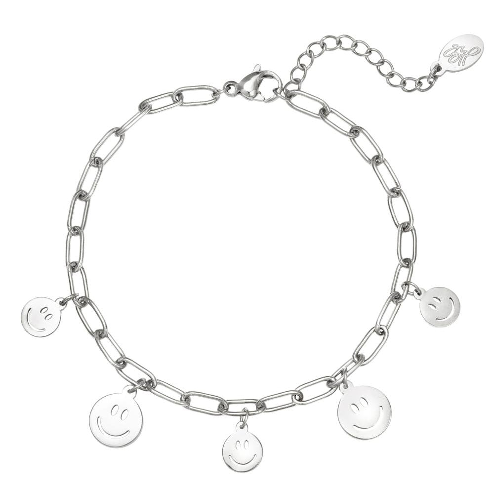 Armband Smileys Zilver