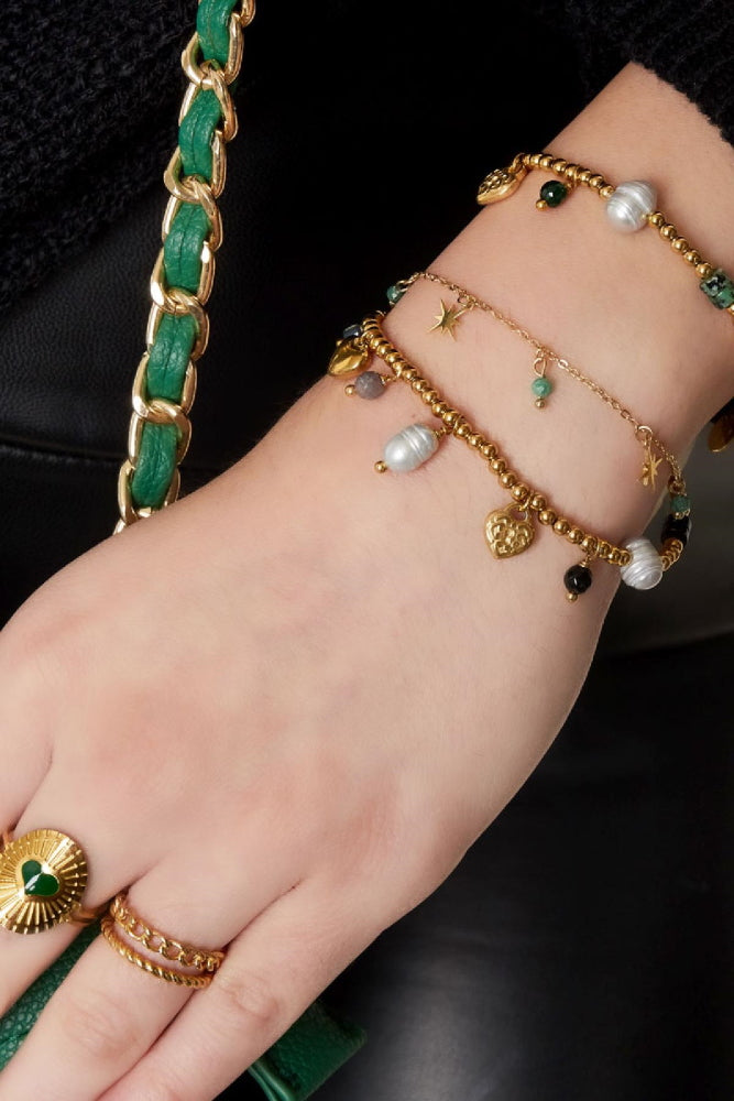 Armband The Good Life Groen-Goud