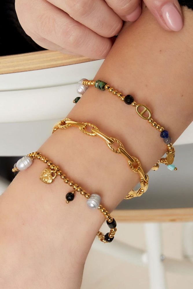 Armband The Good Life Paars-Goud