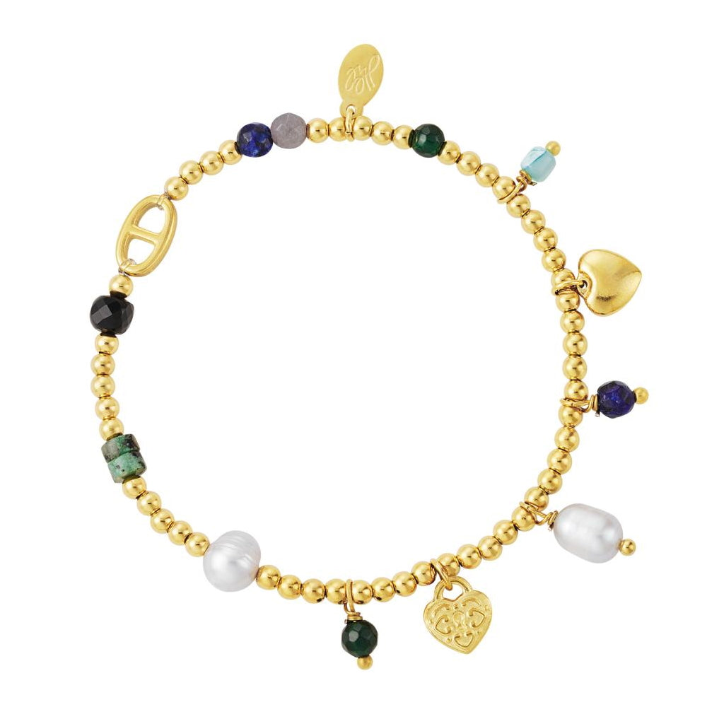 Armband The Good Life Groen-Goud