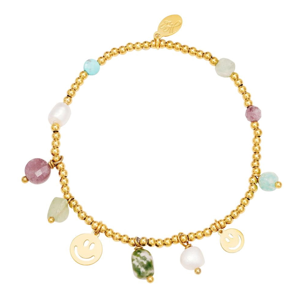 Armband The Happy Life Groen-Goud