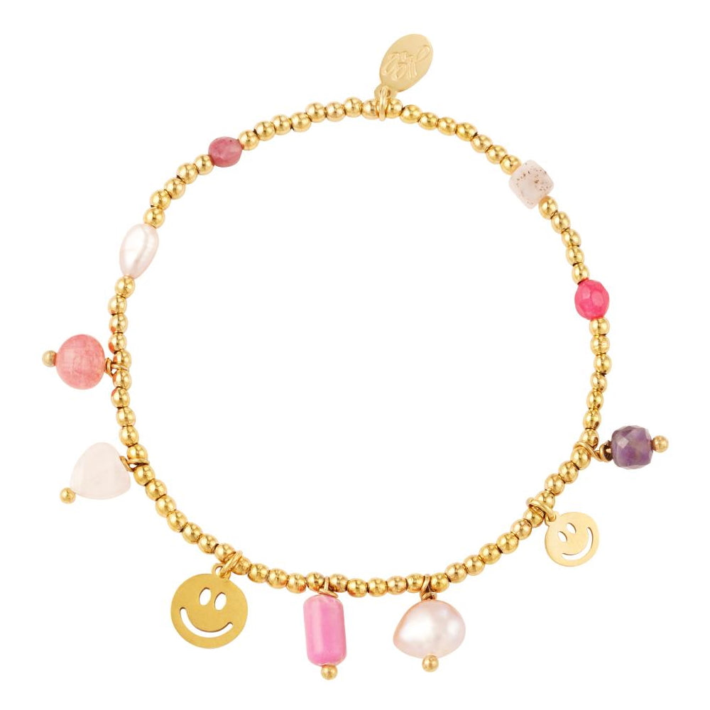 Armband The Happy Life Roze-Goud