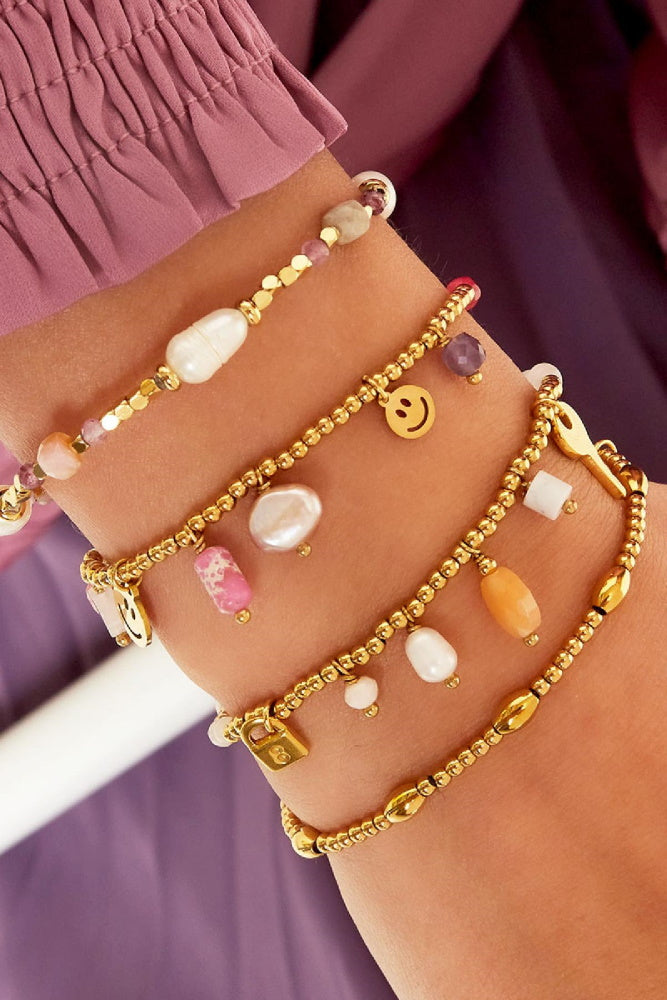 Armband The Happy Life Groen-Goud