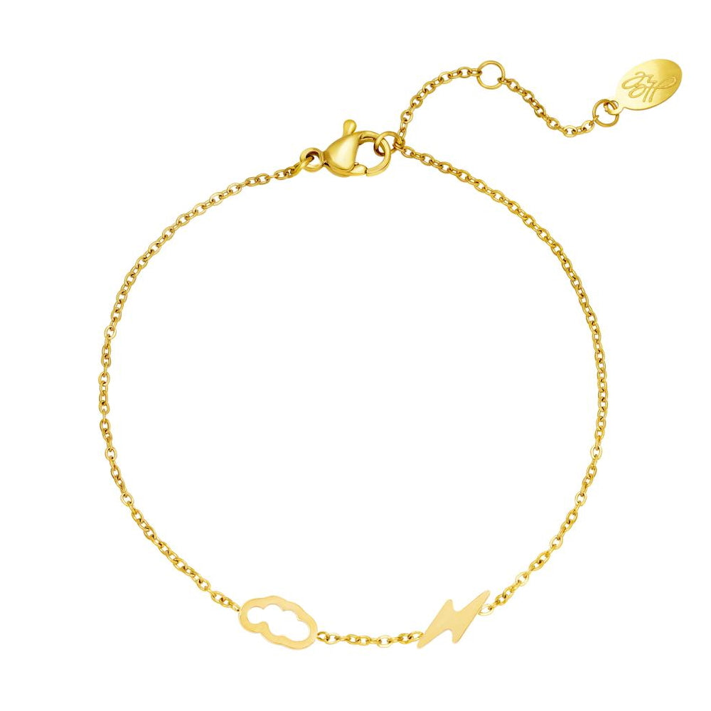 Armband Wolk en Bliksem Goud