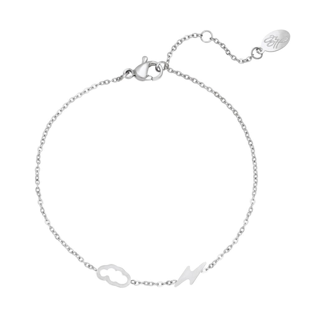 Armband Wolk en Bliksem Zilver