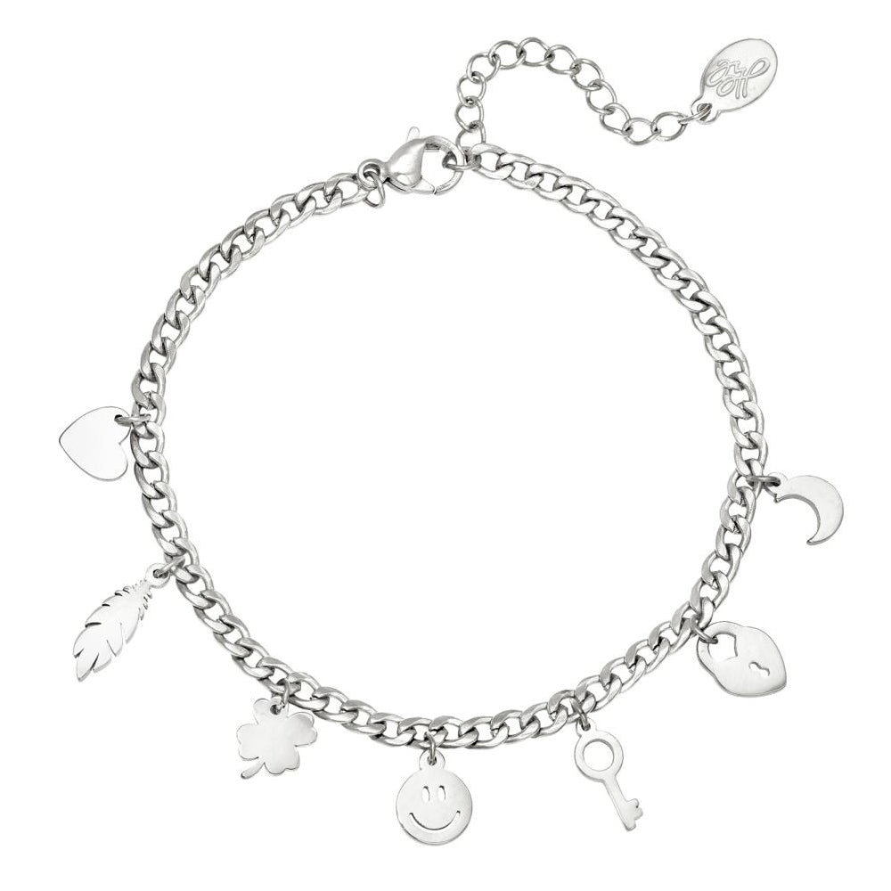 Armband Happy Bedels Zilver