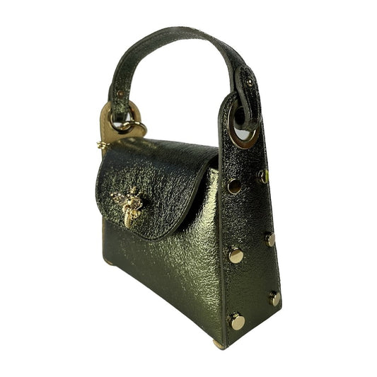 Bee Lederen Tas Metallic Groen