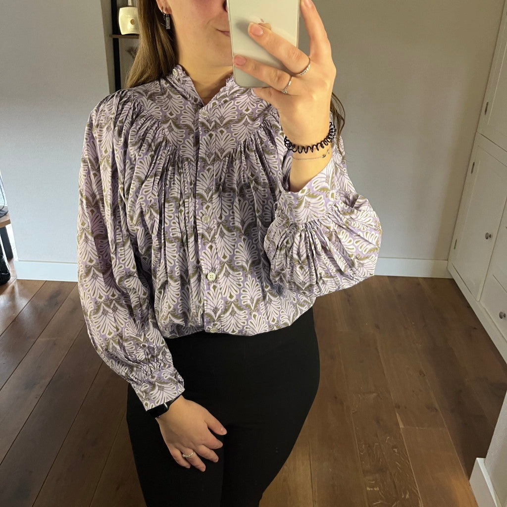 Blouse Jasmijn Paars/Groen