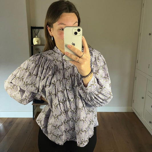 Blouse Jasmijn Paars/Groen