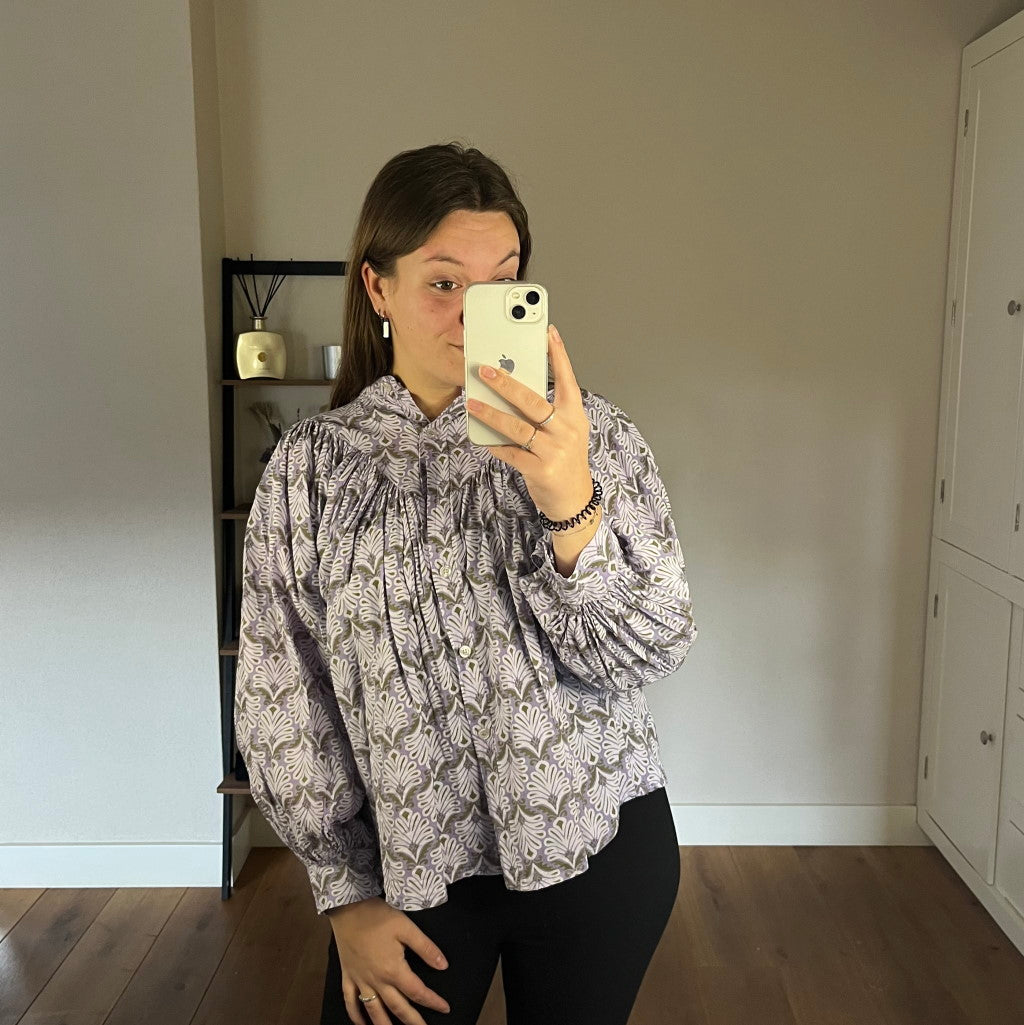 Blouse Jasmijn Paars/Groen
