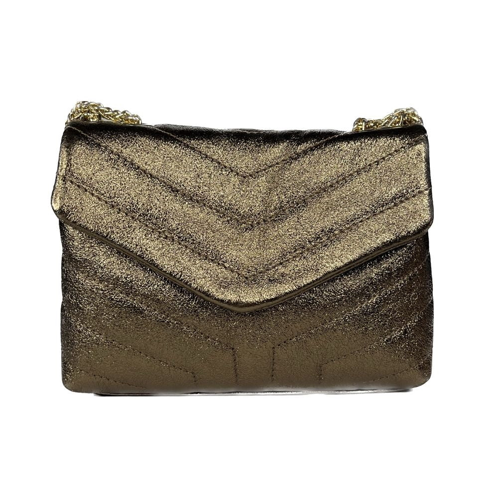Celine Lederen Tas Metallic Brons