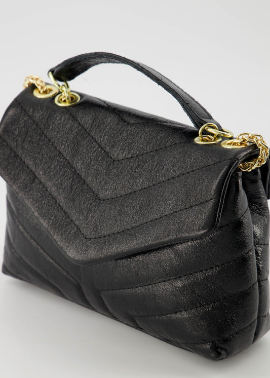 Celine Lederen Tas Metallic Zwart