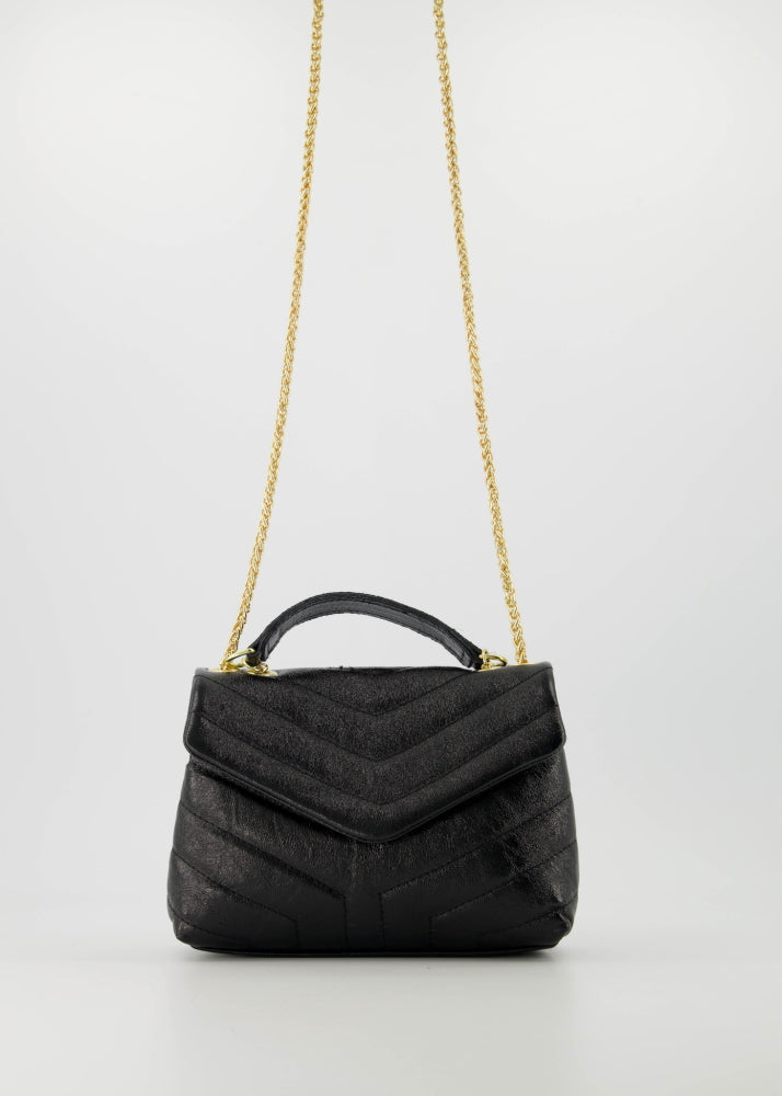 Celine Lederen Tas Metallic Zwart