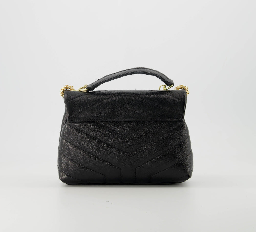 Celine Lederen Tas Metallic Zwart