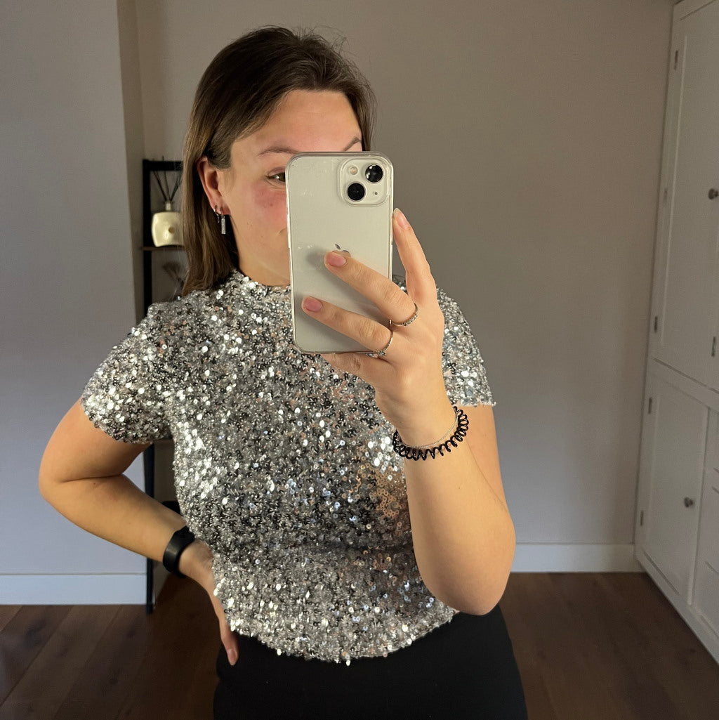 Daisy Top Zilver