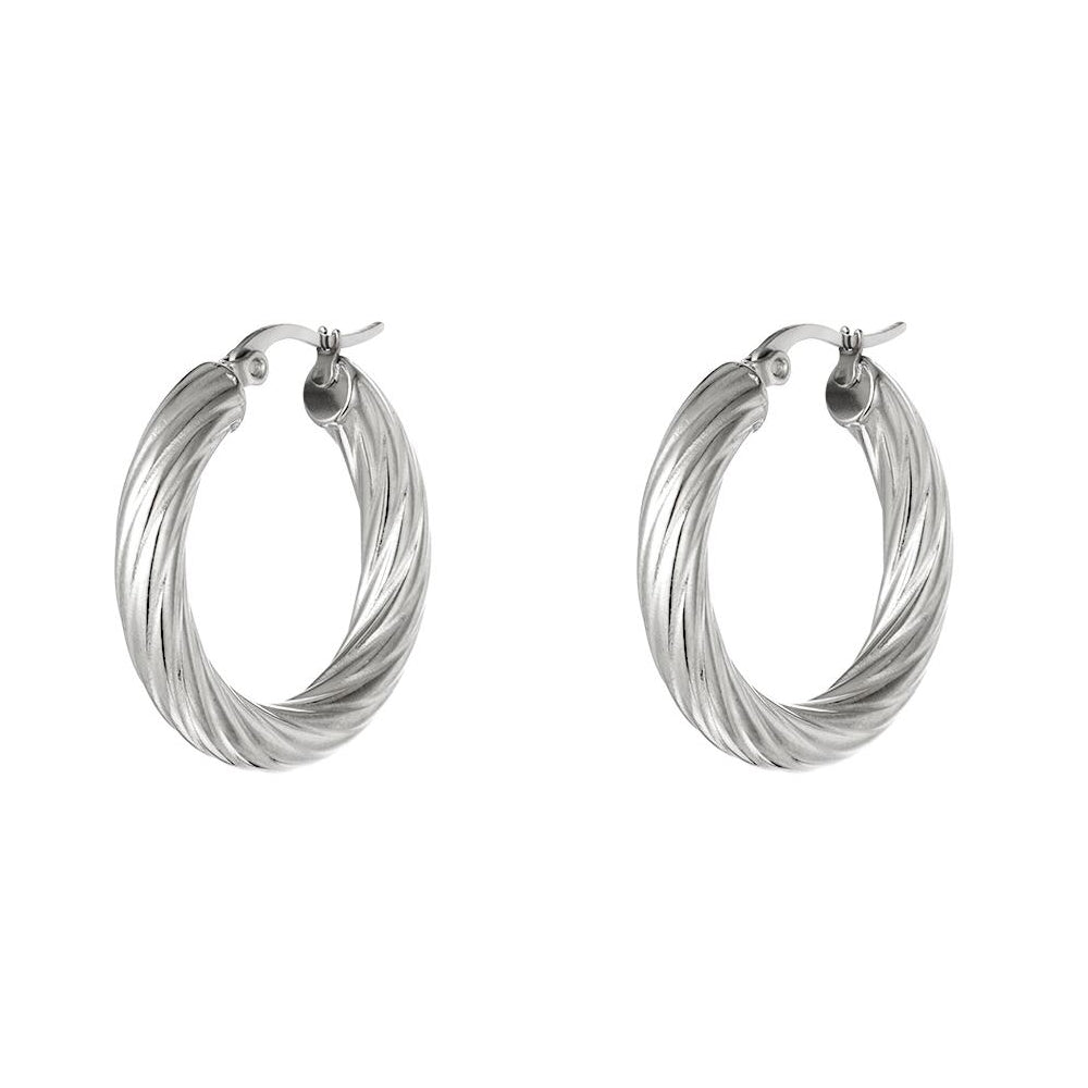 Oorringen Gedraaid Zilver